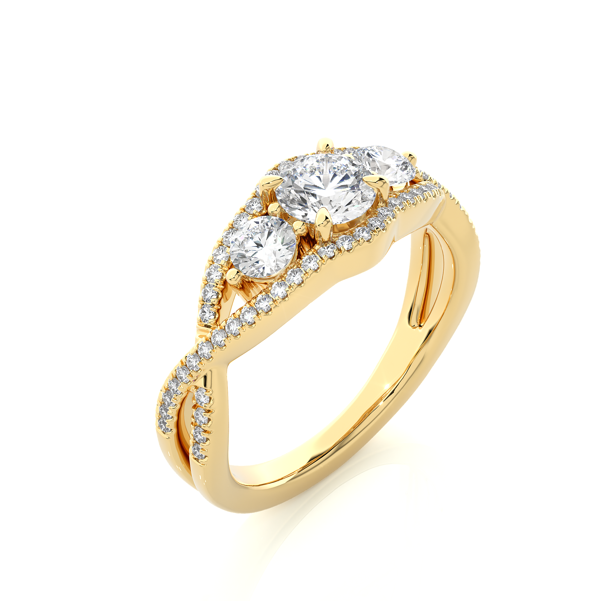 1.07 Carat H Color VS1 Clarity Diamond Studded Natural Diamond Ring.